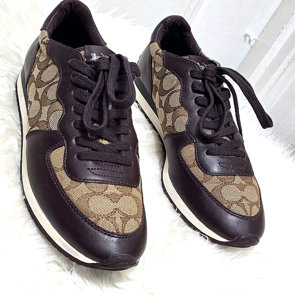 Coach Farah Signature Sneaker in Chestnut Low-Top Lace-up Fashion Sneakers🌴 - Picture 1 of 7